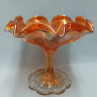 Vintage Marigold Carnival Pedestal  Candy Dish