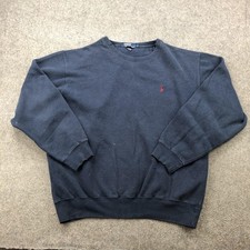 Vintage Polo Ralph Lauren Sweatshirt Mens Large Crewneck Pullover Red Pony