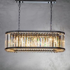 CraftHome 8-Light Black Finish Modern Chandelier for Dining Matte Black