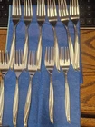 THIRTEEN STERLING 925 SILVER FORKS IN THE INTERNATIONAL PINE SPRAY PATTERN MINT