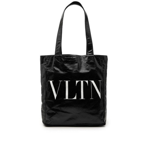 Valentino Vltn Leather 2Way Tote Women Black One Size