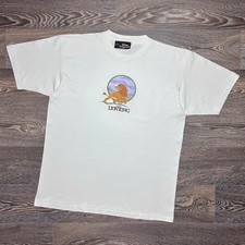Vintage 90s Disney THE LION KING Embroidery Single Stitch White Shirt size L/XL