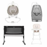 Joie Baby Bedside Crib Swing Highchair Bouncer 4 Piece Nursery Bundle Set