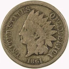 1861 Indian Head Cent G Good Penny 1c Coin SKU:CP1078