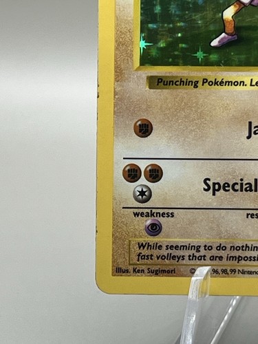 1999 Pokemon Hitmonchan 7/102 Shadowless Holo Rare Base Set MP+ - Picture 2 of 10