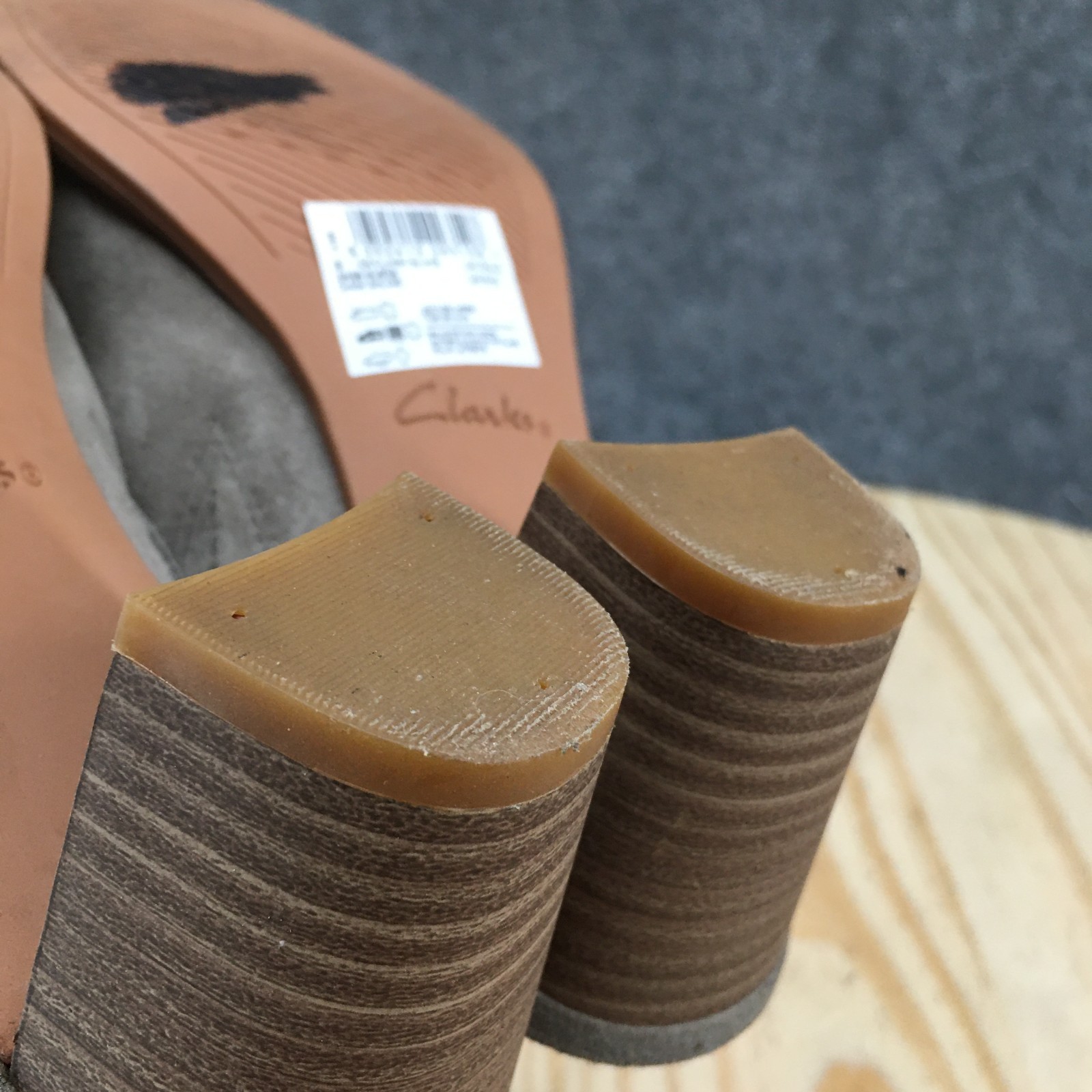 Clarks Sandals Womens 6 M Kaylin 60 Slingback Gray Leather Casual Block Heels