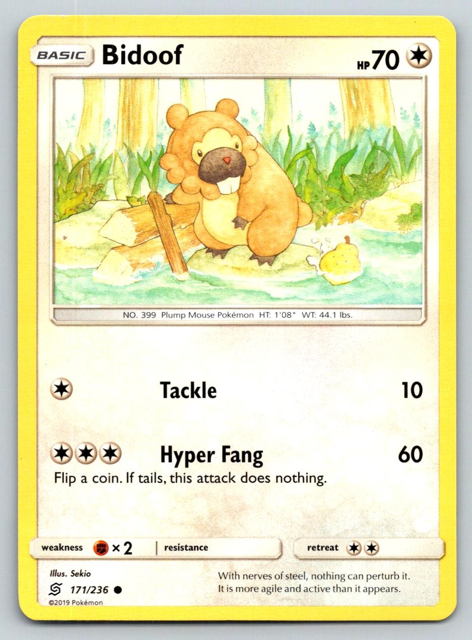 BIDOOF 171/236 C UNIFIED MINDS POKEMON MP SEKIO