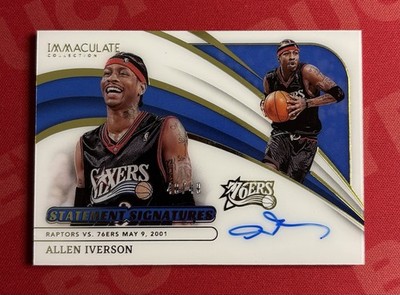 2023/24 Panini Immaculate Allen Iverson #40/49 Statement Signatures Auto 76ers