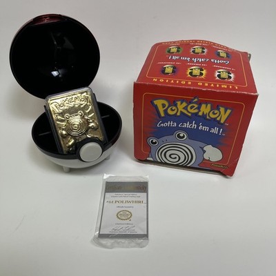 Pokémon Limited Edition Poliwhirl 23K Gold-Plated Trading Card In Box with COA