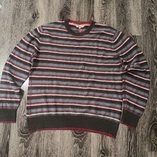 Fat Face Chunky Knit Sweater Mens L Striped Crewneck