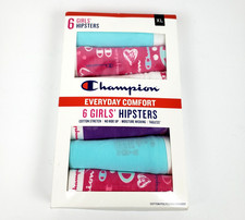 Champion Everyday Comfort Youth Girl Sz XL Cotton Stretch Hipsters Underwear 6Pk
