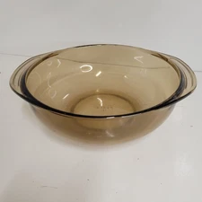 VTG PYREX Glass Amber/Brown Cranberry 024 Round 1.5 L Casserole Corningware E-33