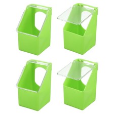 No Mess Bird Feeder 3.5x3.1x5.5 Inch Parakeet Feeder Bird Cage Green 4Pcs