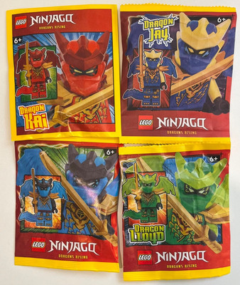 Lego Ninjago Dragon Lloyd, Kai, Nya, Jay Paper Bags, New, Sealed