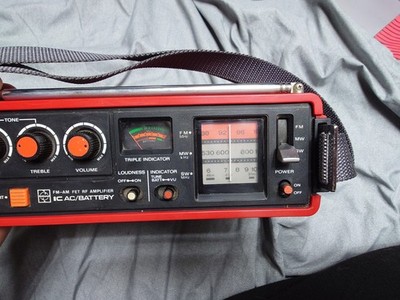 National Panasonic GX-300 RF-888JB AM FM 3 Band Red Radio Boombox