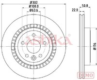 Ashika 2X Bremsscheiben Hinten BelüFtet Lackiert FüR Volvo XC60 156