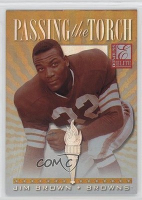 1999 Donruss Elite Passing the Torch /1500 Jim Brown Terrell Davis #10 HOF 0v2
