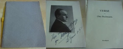 Verse von Otto BUCHMANN --- Privatdruck 1913 mit WIDMUNG an Theo Strack, EA - Bild 1 von 4