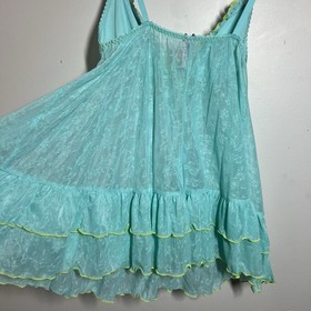 NWT &lsquo;10 Victoria&rsquo;s Secret Sexy Little Things Lace Babydoll Camisole Bows Teal