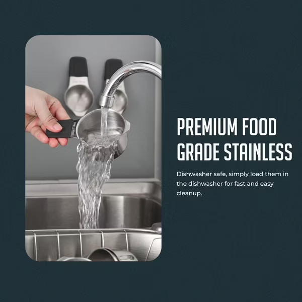 Magnetic Measuring Cups Set, 7Pc Stainless Steel Nesting Cups w/ Easy-Read Marks