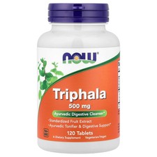 Now Foods Triphala 500 mg 120 Tablets GMP Quality Assured, Vegan, Vegetarian
