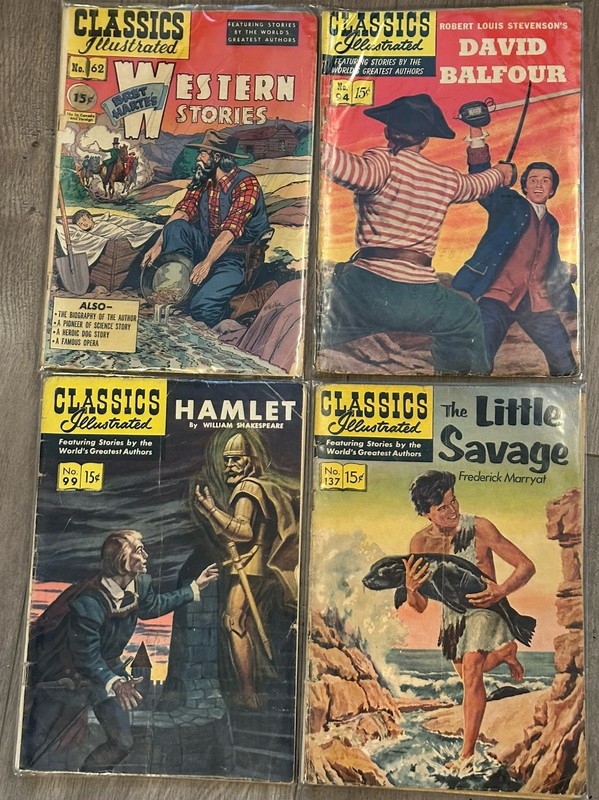 CLASSICS ILLUSTRATED By Gilburton Vintage Golden Age Lot! #62, 94, 99, 137