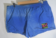 Vintage 90s Surf Style Blue Surfing Trunks short Shorts Mens pocket Beach xl