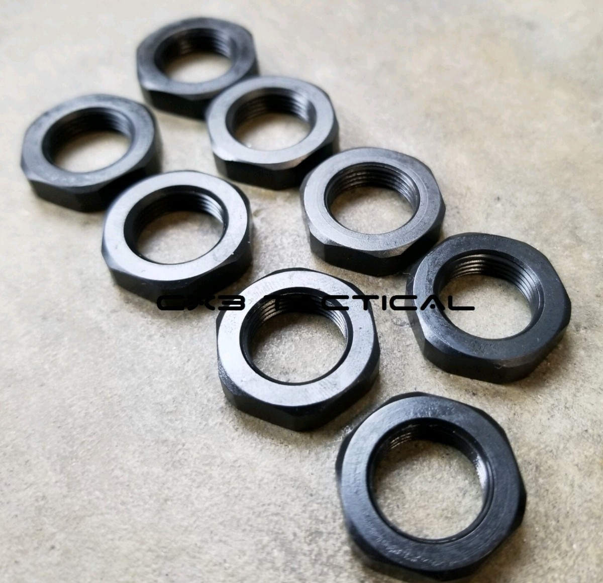 Muzzle Brake Jam Nut Pack of 8 Washer Nut 1/2x28 TPI 1/2-28 Black