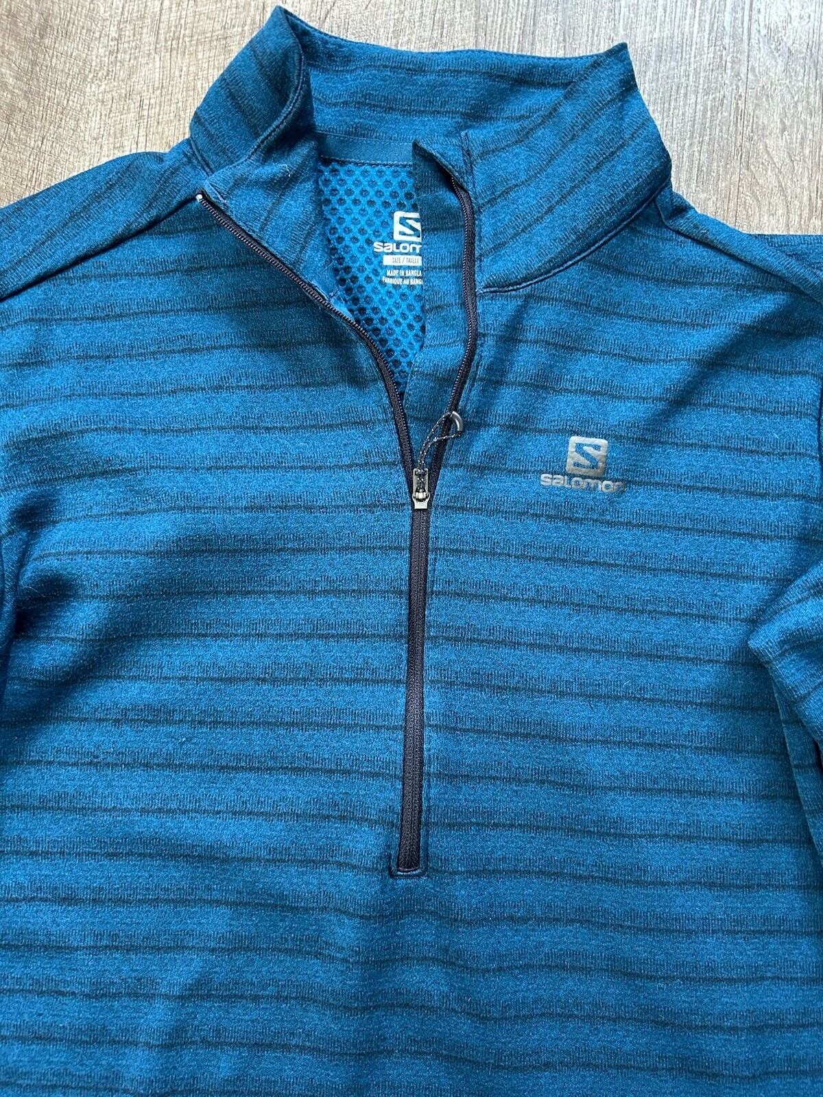 Camicia termica Salomon outdoor 1 4 zip donna taglia media blu a righe