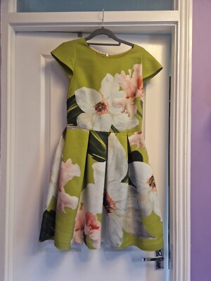 Ted Baker Lynetta Chatsworth Bloom Dress Lime Light Green