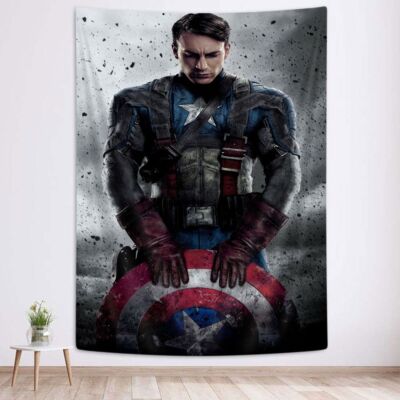 Captain America Marvel Poster XXL Wandteppich Wandbehang Fototapete Chris Evans