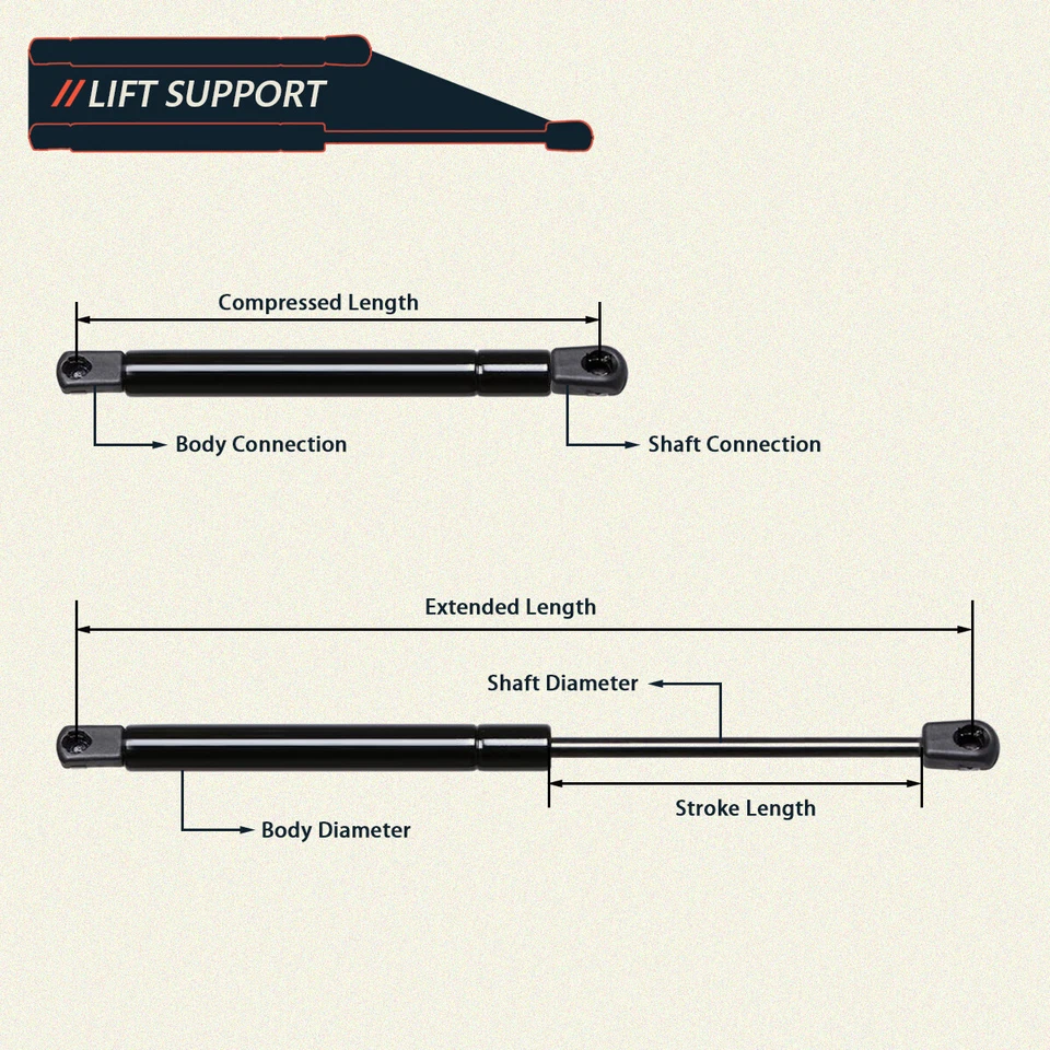 2Pcs 6426 Trunk Lift Supports Shocks Strut For Audi 100/S4/A6/S6 4A5827552 Foto 2 de 4