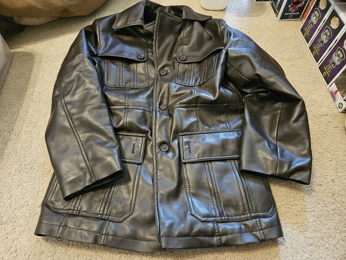 Vintage 70s Caribu By Briarcliff Mens Faux Leather Jacket