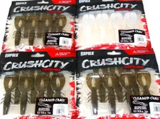 Rapala "Crush City" Cleanup Craws (Lot of 4-Packs-7 Per Pack-CC-4-010)