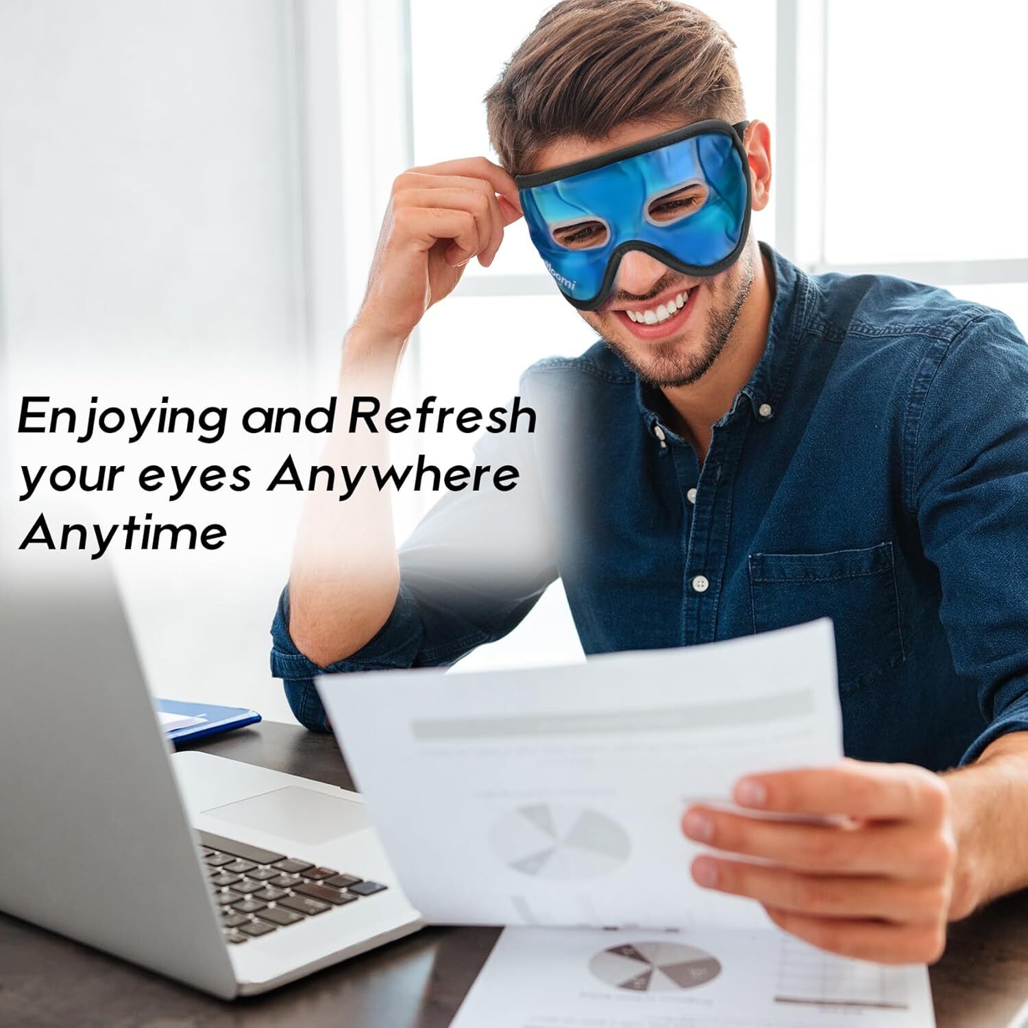 Cooling Eye Mask with Holes - Reusable Ice Pack for Relaxation & Refreshment