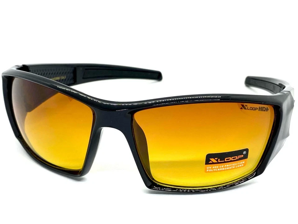 Lente ámbar de alta definición envoltura deportiva visión de conducción diurna o nocturna HD Foto 2 de 4