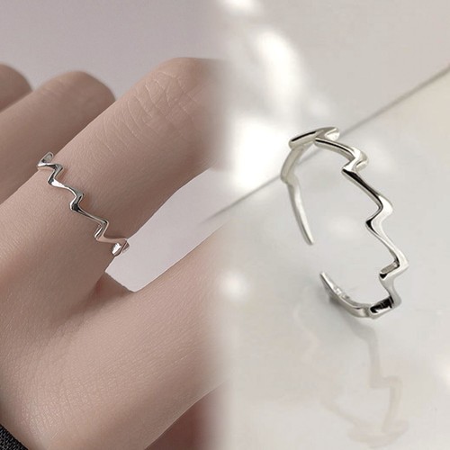 Genuine Sterling Silver Heart Star Solid Band Lady Girls Stacking Cuff Midi Ring - Picture 5 of 106