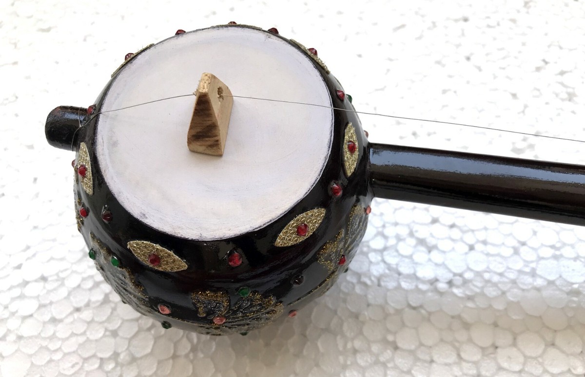 Strumento Musicale Tumbi Ek Tara | Legno Decorato Con Mizrab E Corda Extra - Foto 5