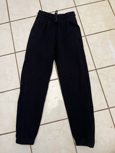 ARITZIA TNA COZY FLEECE BOYFRIEND NEW Black High Rise Drawstring Sweat Pants 3XS