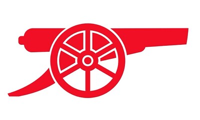 Arsenal Gunners 5” Red Cannon Decal, Bumper Sticker, Window Die