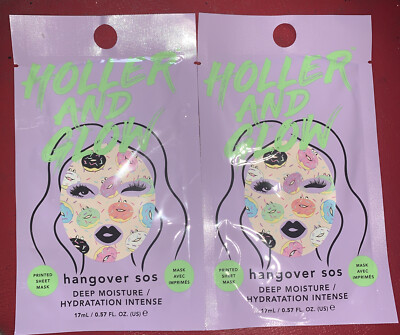 2-Holler and Glow Hangover SOS Deep Moisture Face Printed Sheet Mask 0.57 fl oz.