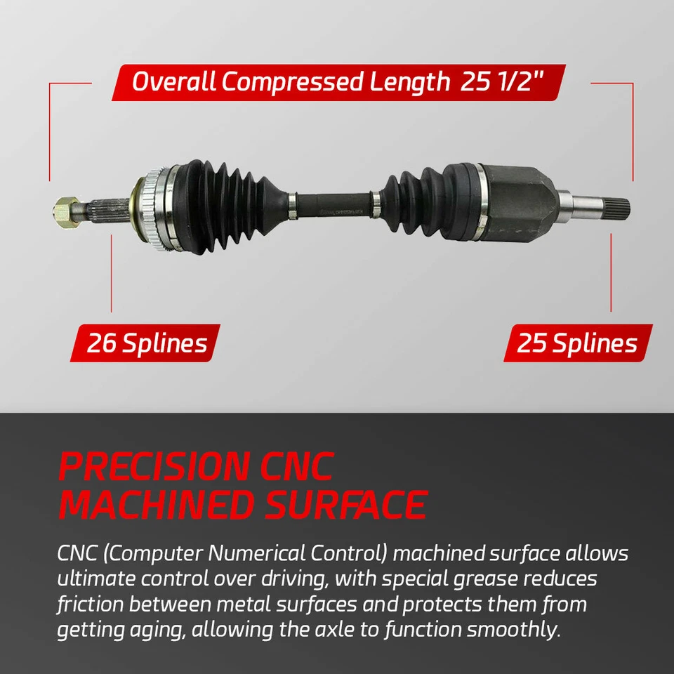 Eje delantero CV de 1 pieza para Dodge Caravan Plymouth Voyager 1988-1993 1994 1995 Foto 2 de 4