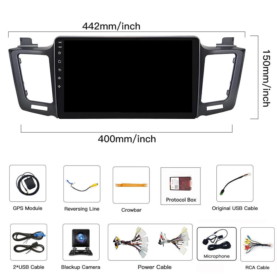 For Toyota RAV4 2013-2018 Apple Carplay Android13 Car GPS Radio Stereo 4+64G Foto 3 de 4