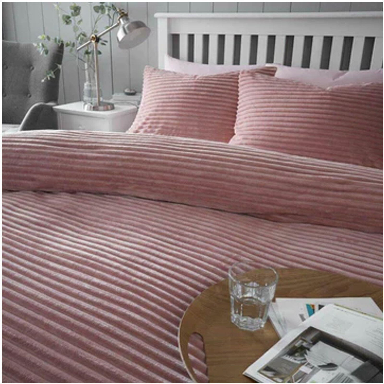 WARM CHUNKY RIB DUVET COVER LUXURY QUILT COVER BEDDING PILLOWCASE SET
