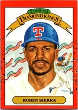 1990 Donruss - Diamond Kings Ruben Sierra #3 Black Stripe on Top Back Border