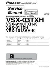Service Manual- Pioneer VSX-03 TXN, VSX-01 TXN, VSX-9130 TXN, VSX-1018    			