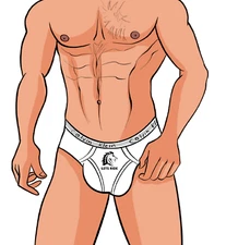 H.E.Arts LETS RIDE logo custom print Men white cotton classic brief underwear