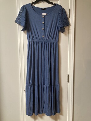 Womens BTFBM Solid Blue Short Sleeve Maxi Dress Size M | eBay Womens BTFBM Solid Blue Short Sleeve Maxi Dress Size M | eBay