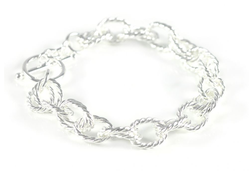 Mujer Cordón Fashion Twisted Pulsera Brazalete Bisutería Plata Ø 13mm
