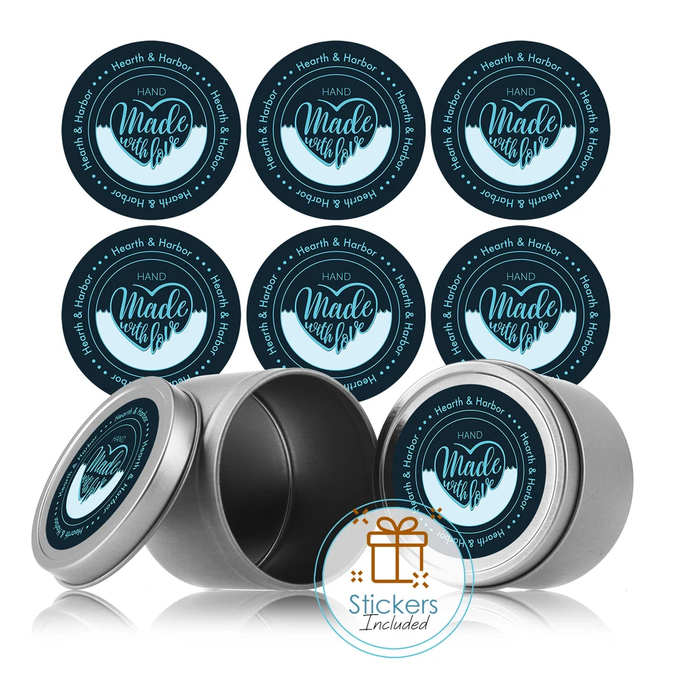 蜡烛罐带盖金属罐蜡烛带个性化贴纸盖子 — 第 3/4 张图片